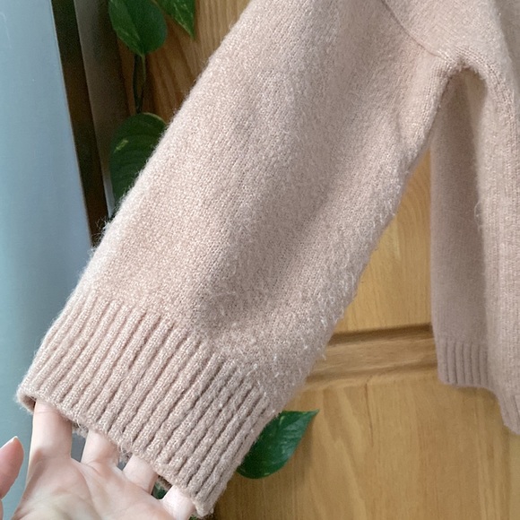 Blush Pink Korean Turtleneck Oversized Sweater - Picture 4 of 4